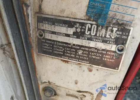 1961 Mercury Comet из США, поврежденный, VIN 1H12S850784